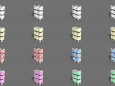 PBR Sci-Fi Building A34 Low-poly 3D model