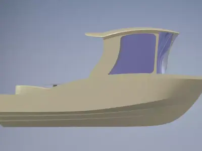 500cm campin fishing boat real scale reade for constraction 3D model