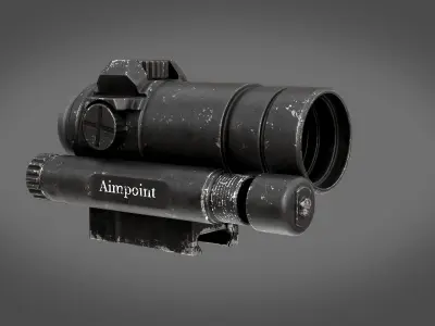 Tactical Scope Two Texture sets Low-poly 3D model