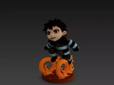 Shinra Cable Dock Fire Jet Anime USB Holder 3D print model