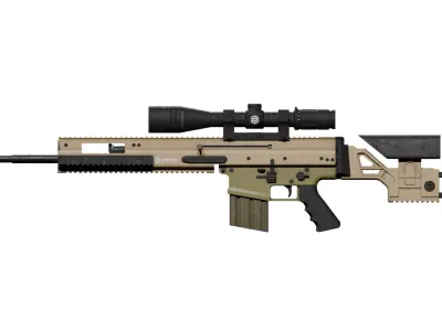 Scar20 gun Low-poly 3D model