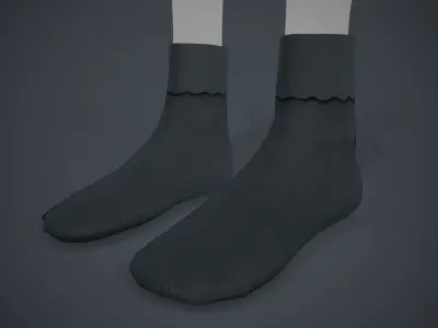 Black Socks Style 1 Low-poly 3D model