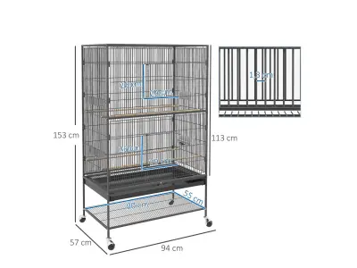 Bird Cage with Rolling Stand 3D model