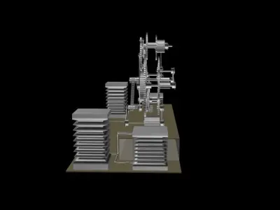 3d Gear clock tower 3D model