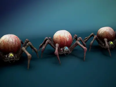 SpideEye spider with eye Low-poly 3D model