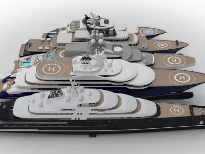 Collection Yacht Bay Four 3D model