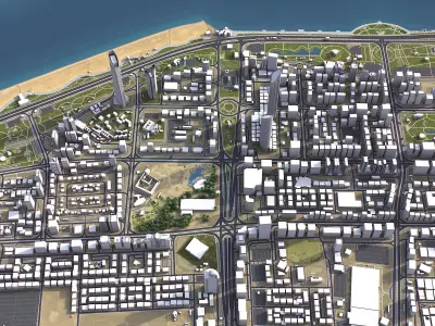 Abu Dhabi Low-poly 3D model