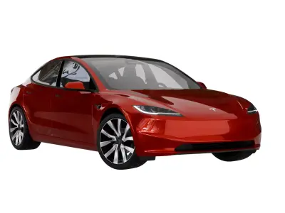 Tesla Model 3 2024 Free low-poly 3D model