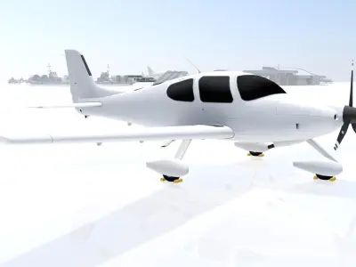 Cirrus SR22 Low Poly Static Airport Low-poly 3D model