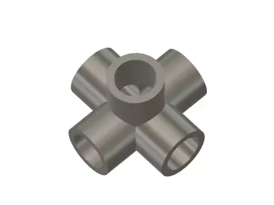 3D Printed Model 5-Way Half Inch Pipe Connector Free 3D print model