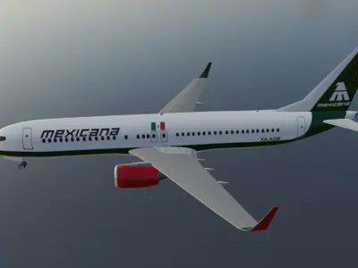 Mexicana Boeing 737-800 3D Model with cockpit requested Low-poly 3D model