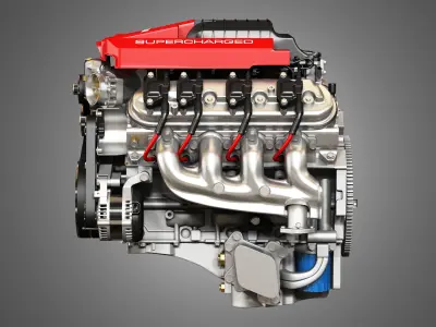 LSA Engine - V8 Supercharged Engine 3D model