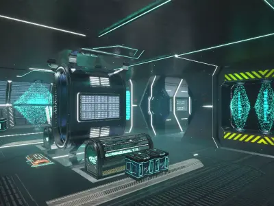 Sci-fi Interior Scene Low-poly 3D model purchase