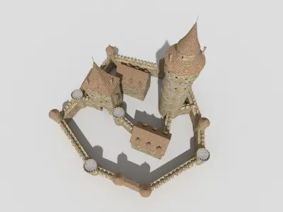 medieval castle 2 Low-poly 3D model