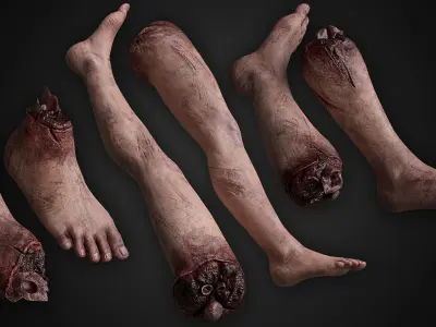 Human Remains Rigged Low-poly 3D model