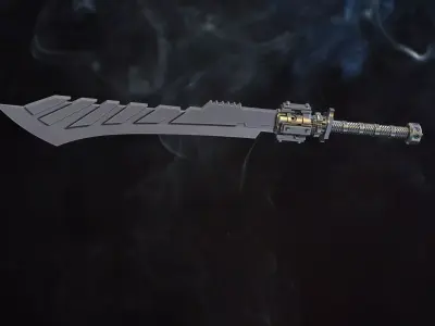 sword steampunk gear 3D print model 3D print model