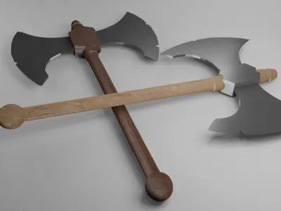 Medieval Axe 3D Model Low-poly 3D model
