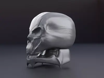 Metal Skull Horror Prop 3D Model Low-poly 3D model