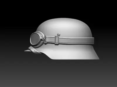 helmet with goggles 3D print model