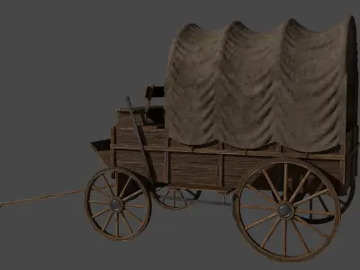 Medieval Wooden Old Cart 3D model