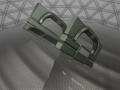 Sci-Fi Stairs - 3 - Green Version Low-poly 3D model