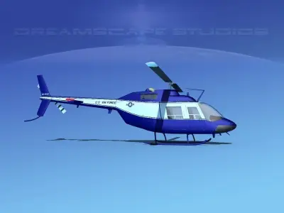 Bell OH-58B US Air Force 3D model