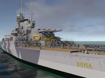 ITALIAN BATTLESHIP ROMA 3D MODEL 3D model