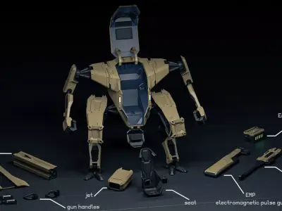 STRIKER mech action figure 3D print model purchase