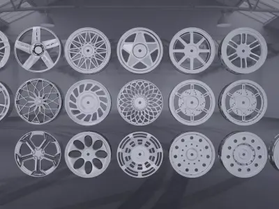 Modern sport car lowpoly 3d rims Low-poly 3D model Low-poly 3D model