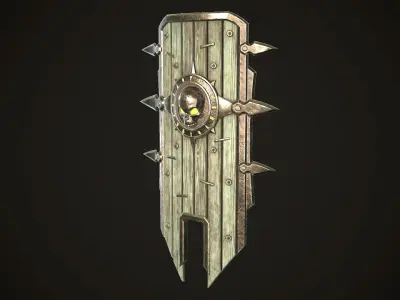 Undead Shield Low-poly 3D model