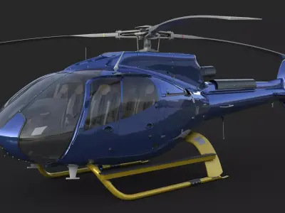 Airbus H130 High Detail 3ds max Vray 3D model