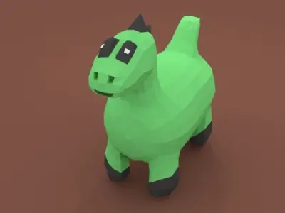 Chibi Dinosaurus 3D Model Low-poly 3D model