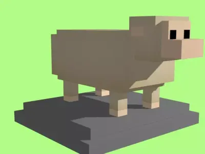 VOXEL SHEEP - MODEL 13 Low-poly 3D model