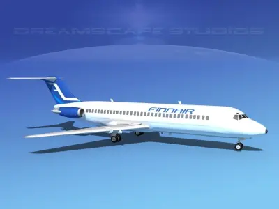 Douglas DC-9-30 Finnair 3D model