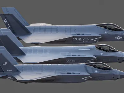 F35A F35B C35C Low-poly 3D model