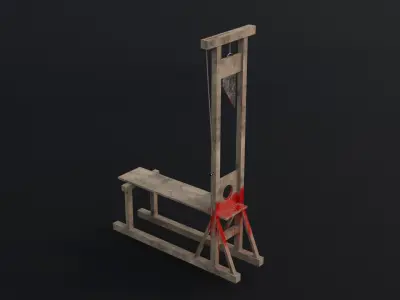 Medieval Props  Guillotine Game Ready Low Poly 3D Model Low-poly 3D model