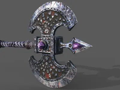poleaxe sword Free low-poly 3D model