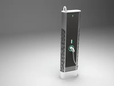 Electric vehicle charging station 3D model