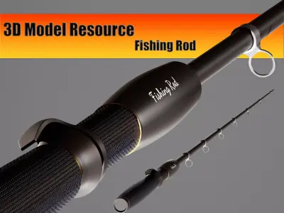 Fishing Rod Low-poly 3D model