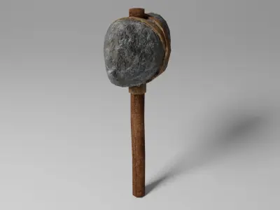 Primitive Neanderthal Axe Free 3D model