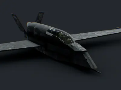 Futuristic Sci-Fi Air Force Airplane Space Ship Low-poly 3D model