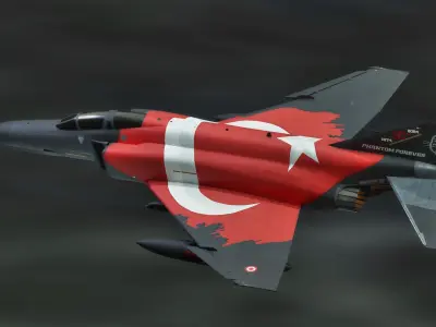 F4 Phantom 2-Turkey -Fully Rigged-High Resolution Textures Low-poly 3D model