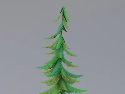 Cartoon Pine 01 3D model