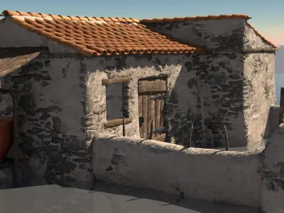 Peasan Greek House Low-poly 3D model