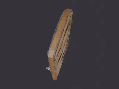 Wood Arch Window Double Frame Rustic Oak Low-poly 3D model