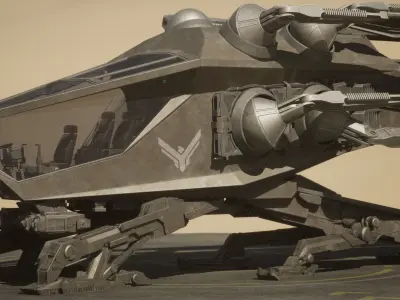 Atreides ornithopter from Dune Low-poly 3D model