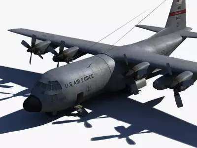 Military C-130 Low-poly 3D model