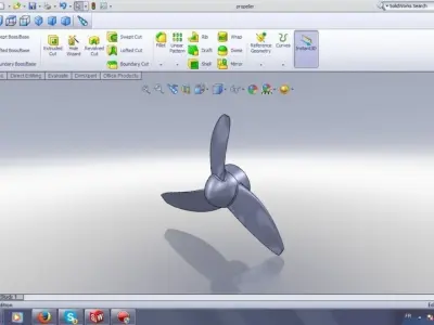 a propeller three propellers 3D model