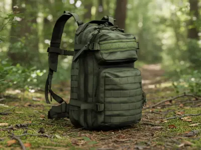 Military Tactical Assault Pack - Olive Drab Low-poly 3D model