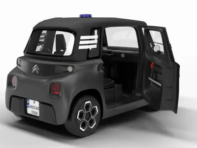 Citroen Ami 2020 Police HQ interior 3D model